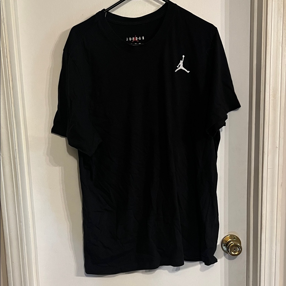 Jordan Men's Black Tee with White Logo